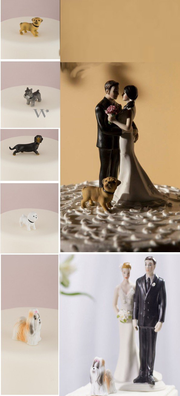 figurine de gateau de mariage chiens